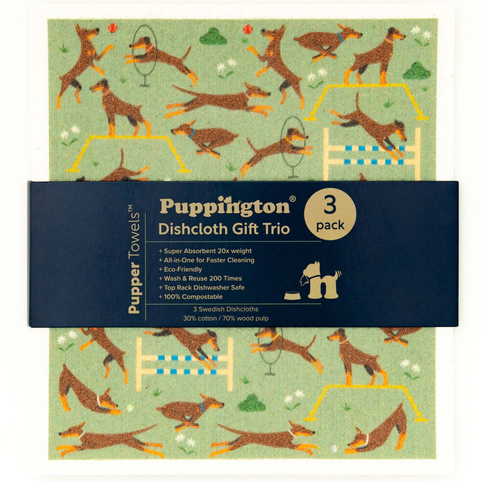 Puppington Pupper Towel 3-Pack - Sporty Breeds