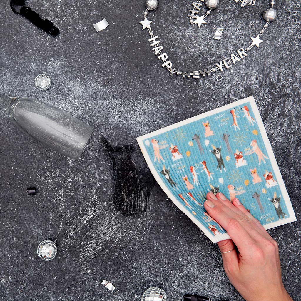 Puppington Pupper Towels Swedish Dishcloths Doggie Dozen Year-Round Holiday Prints 12-Pack