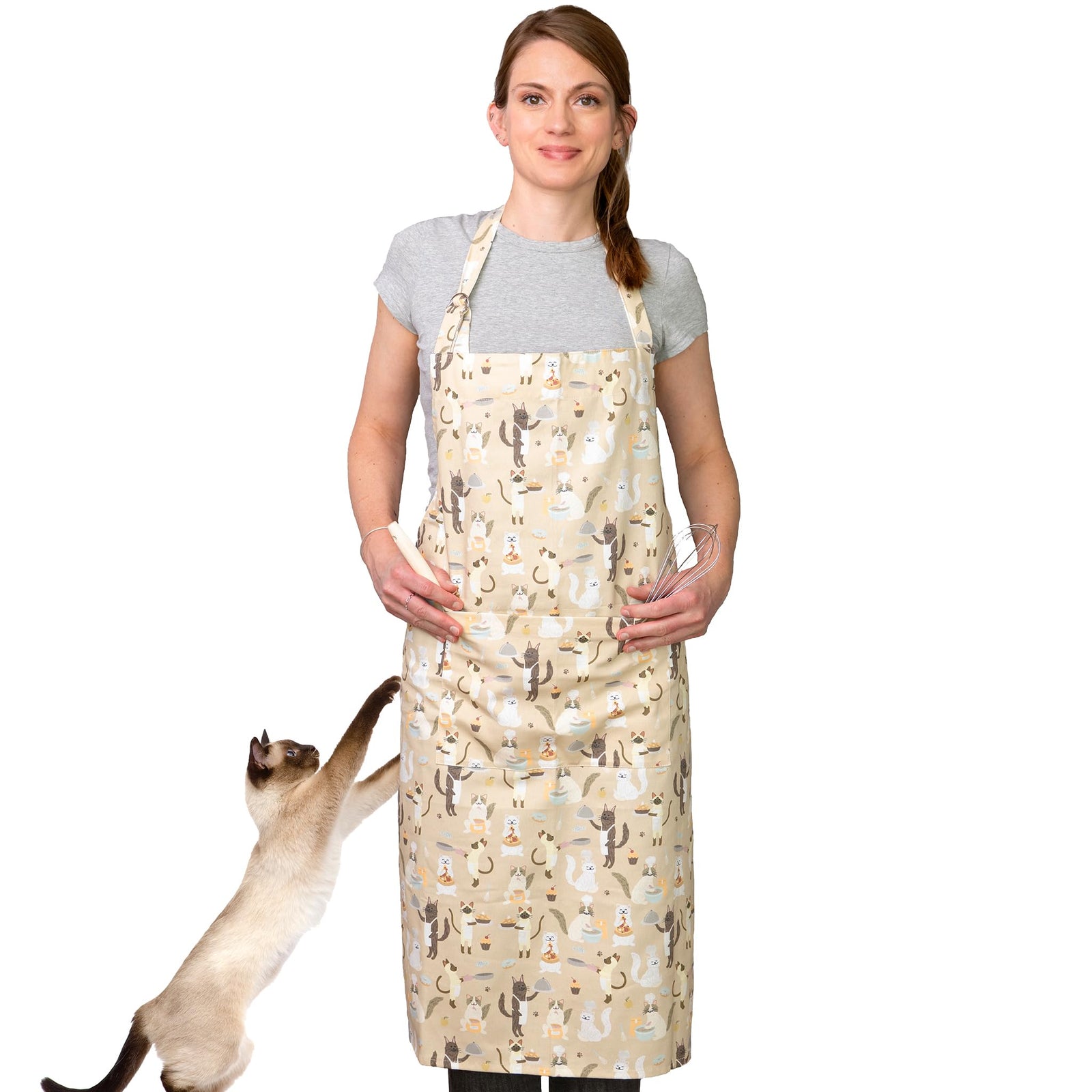 Cattington Cat Apron with Pockets - Feline Foodies