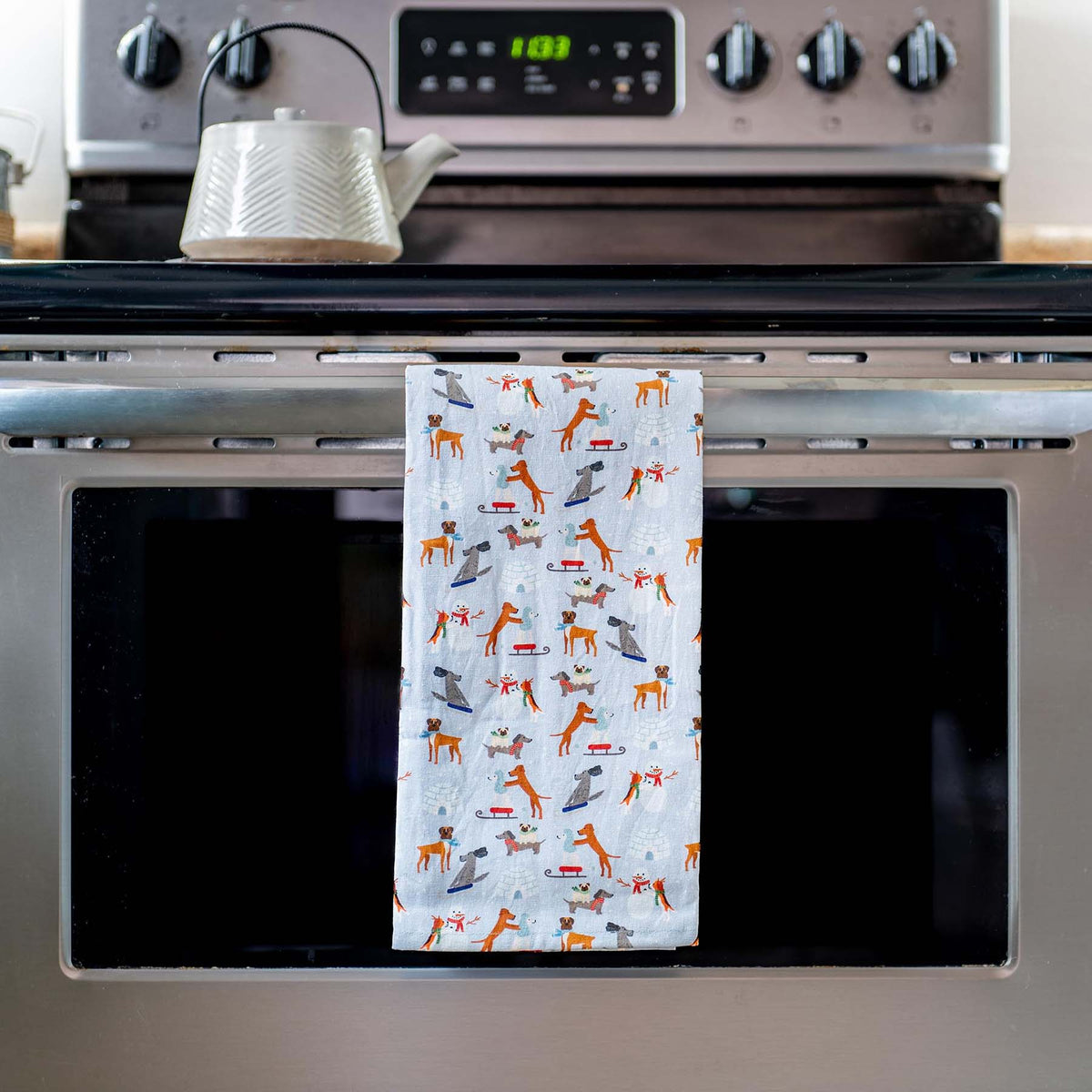 Puppington Kitchen Towels - Ice Pups Winter Woofs