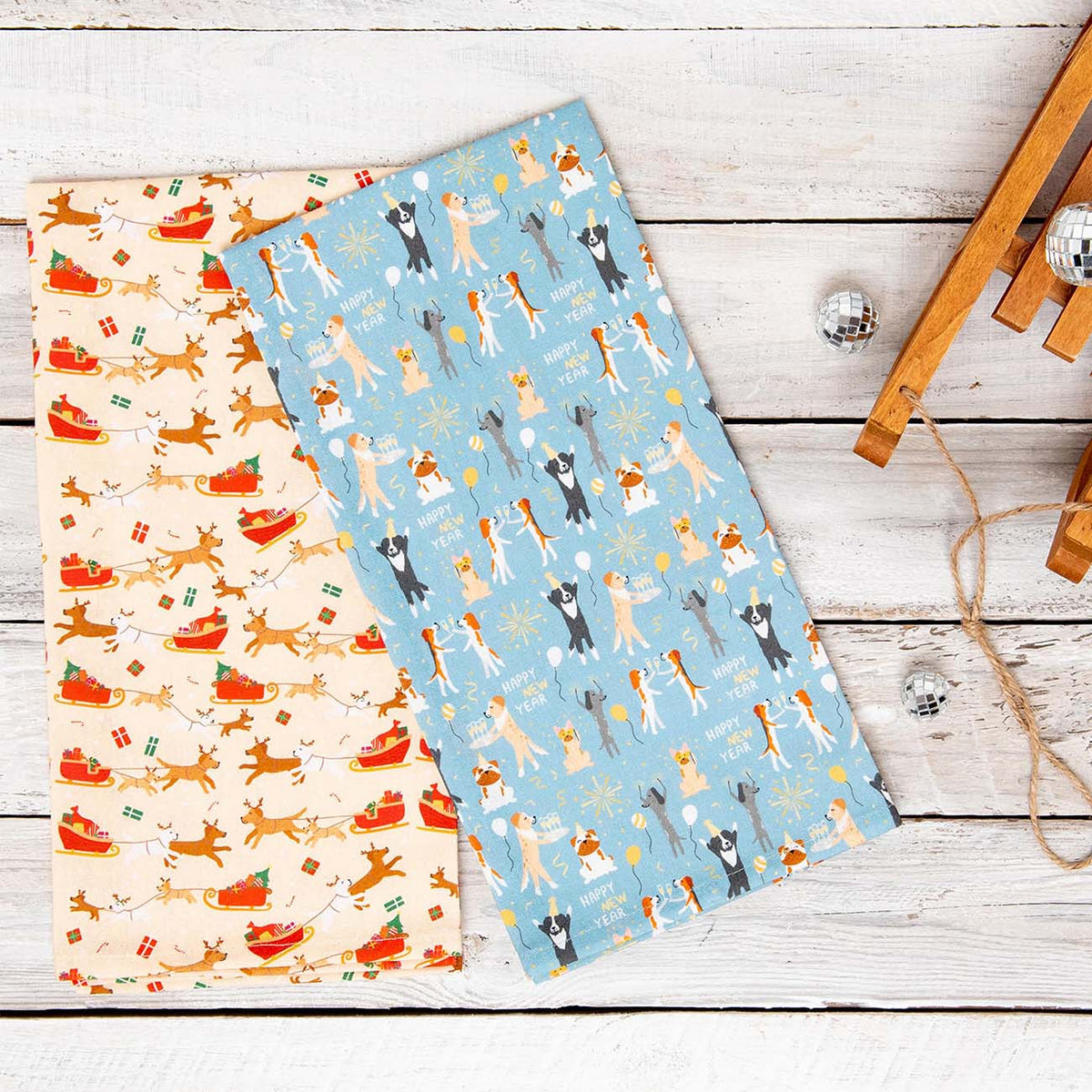 Puppington Kitchen Towels - Holiday Pups