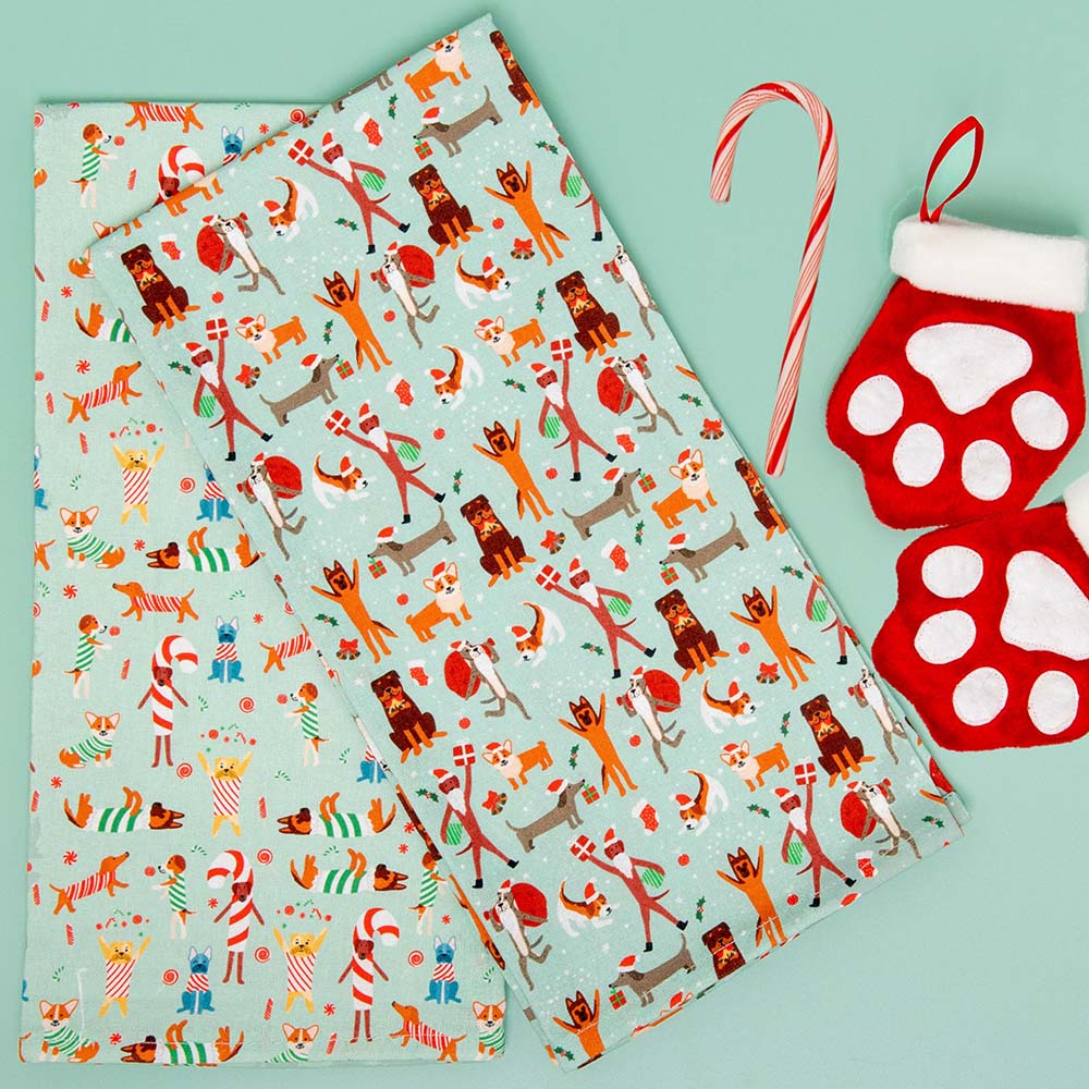 Puppington Kitchen Towels - Christmas Pups