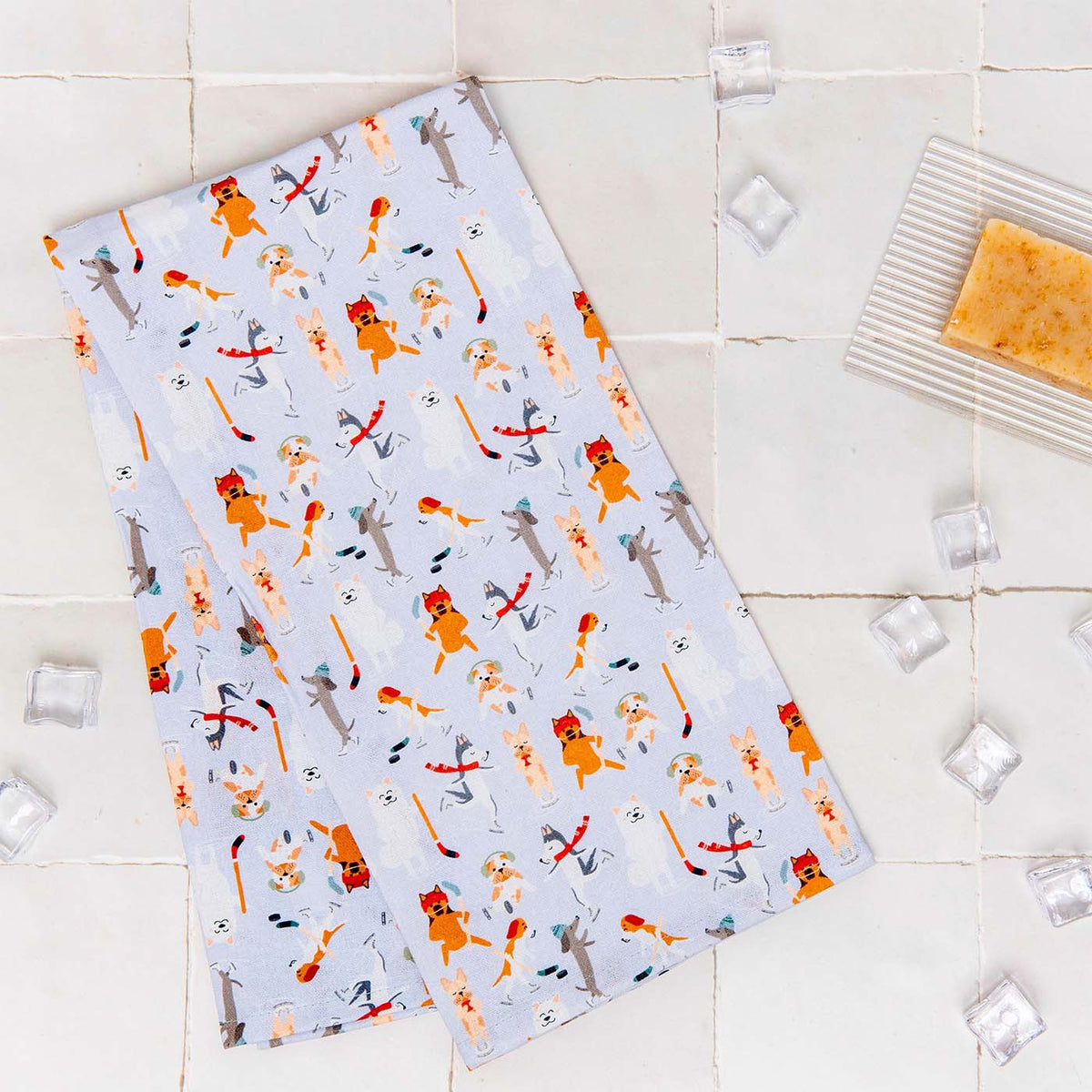 Puppington Kitchen Towels - Ice Pups Winter Woofs