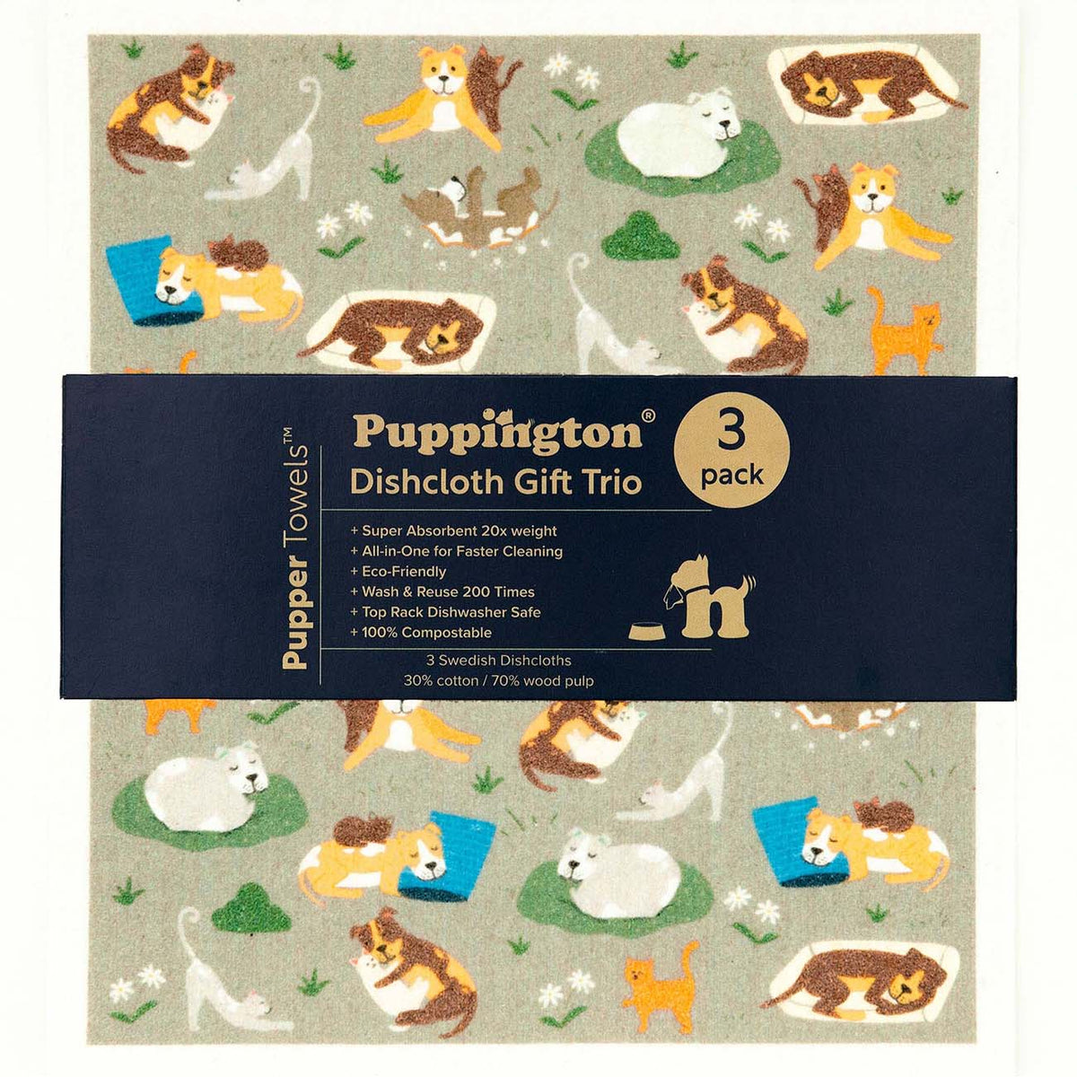 Puppington Pupper Towel 3-Pack - Sporty Breeds