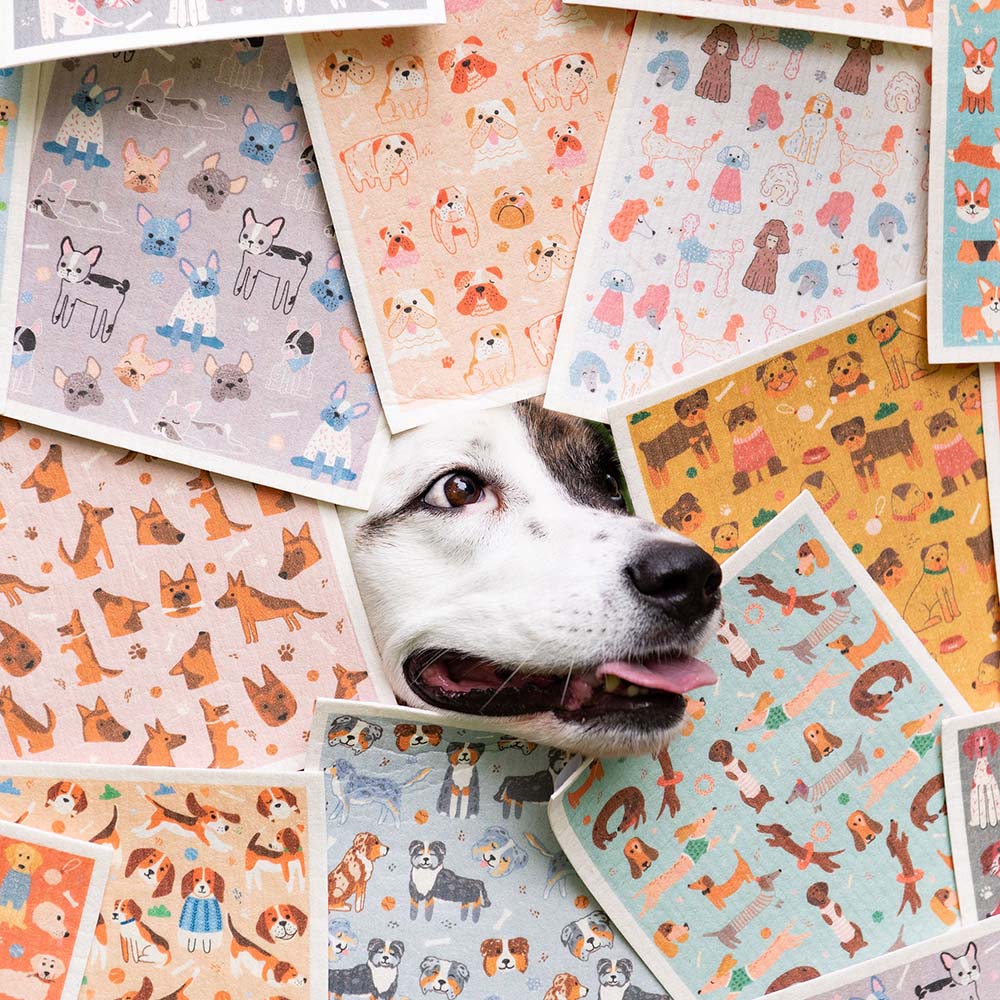 Puppington Puppy Towels Dog Swedish Dishcloths 12-Pack