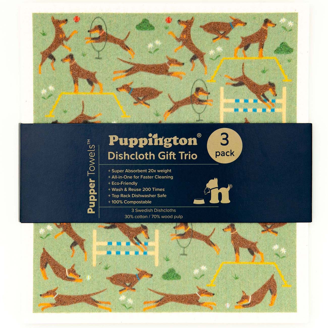 Puppington Pupper Towel 3-Pack - Sporty Breeds