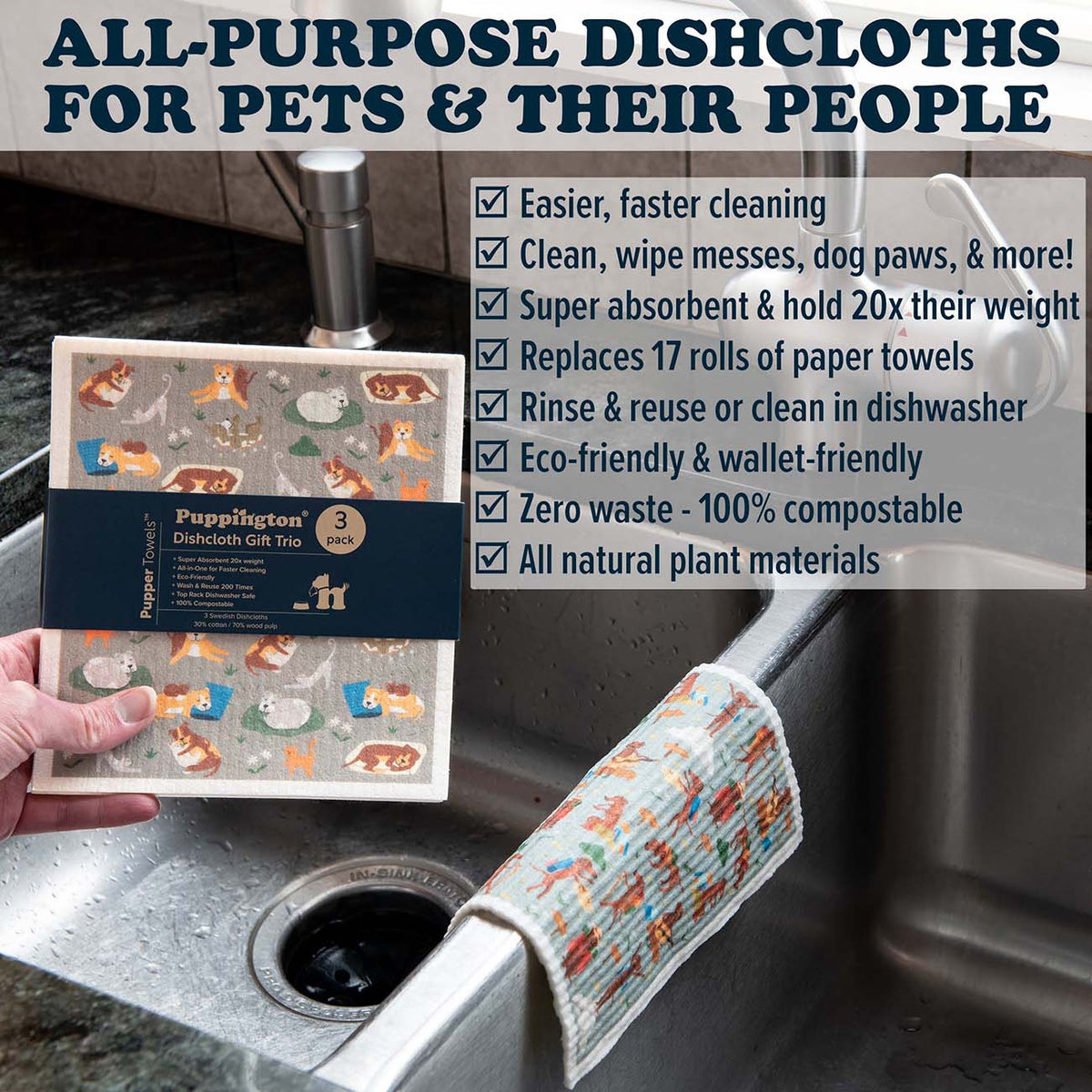 Puppington Pupper Towel 3-Pack - Sporty Breeds