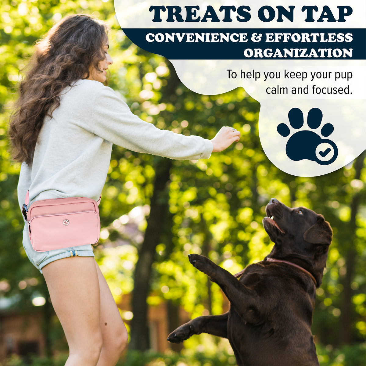 Puppington 3-in-1 Crossbody Dog Treat Pouch with Matching Poop Bags