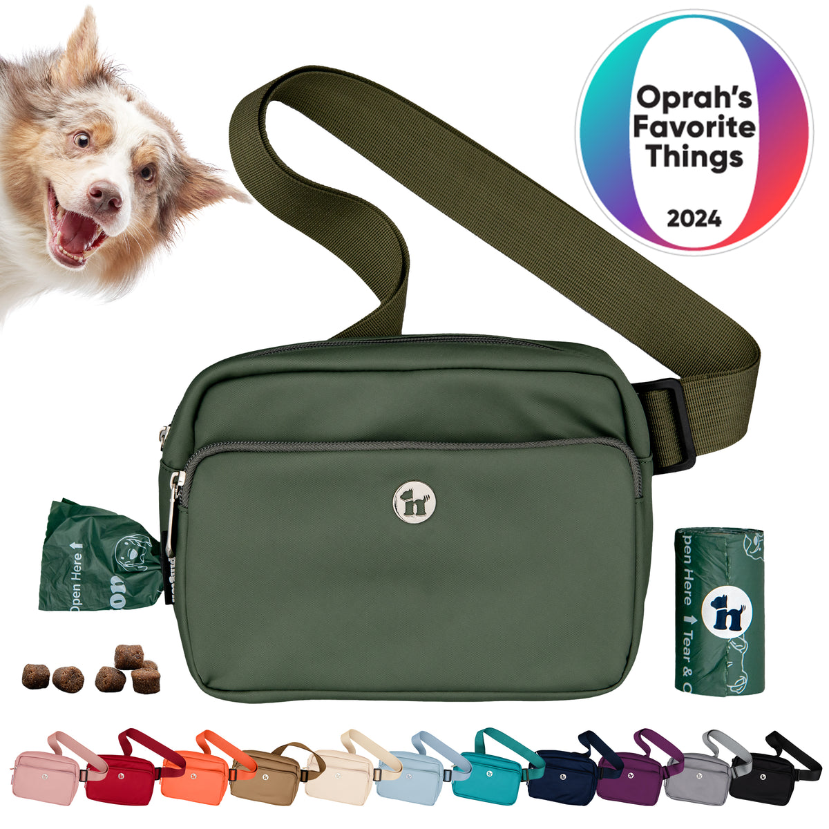 Puppington 3-in-1 Crossbody Dog Treat Pouch with Matching Poop Bags