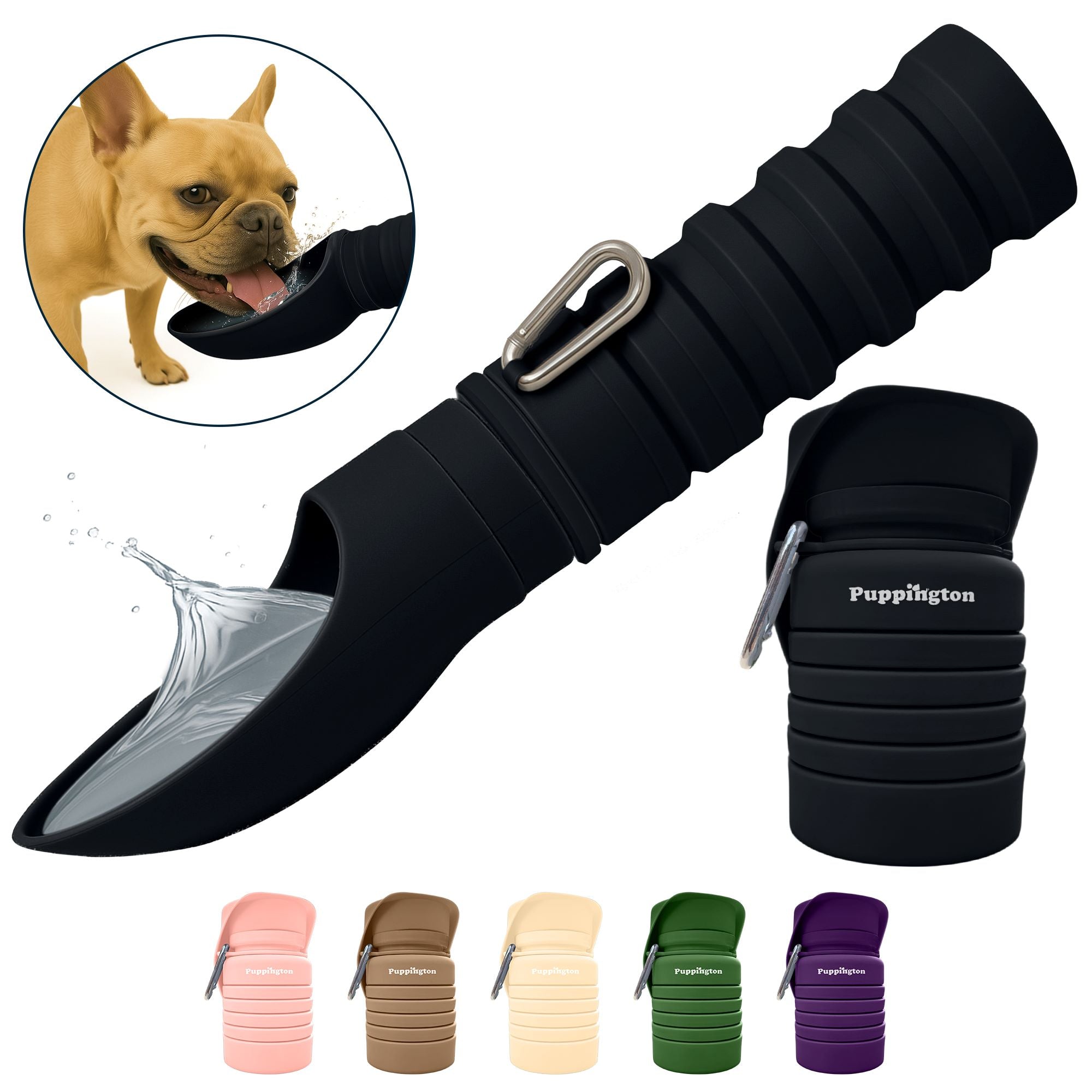 Puppington Collapsible Dog Water Bottle