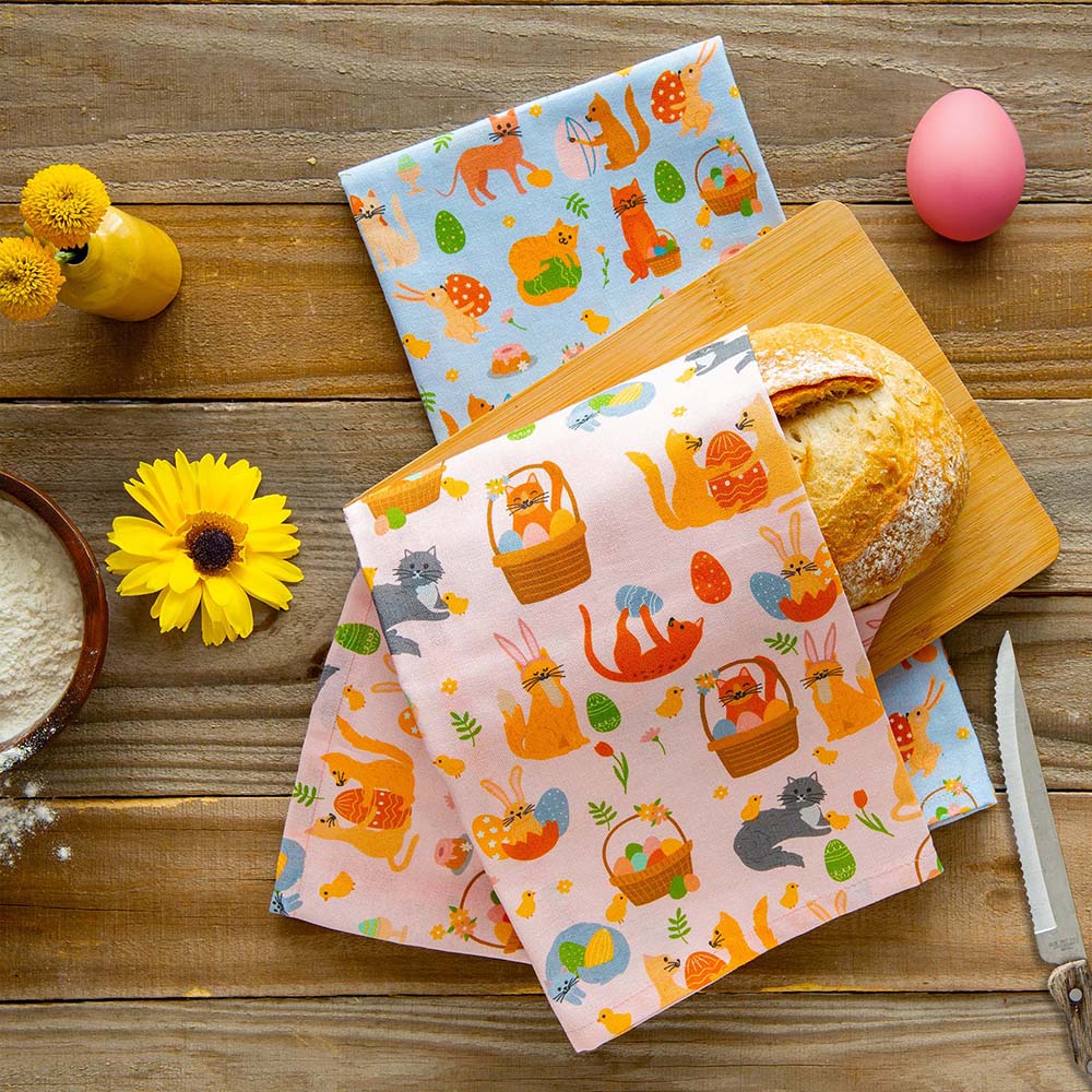 Puppington Kitchen Towels - Easter Kitties