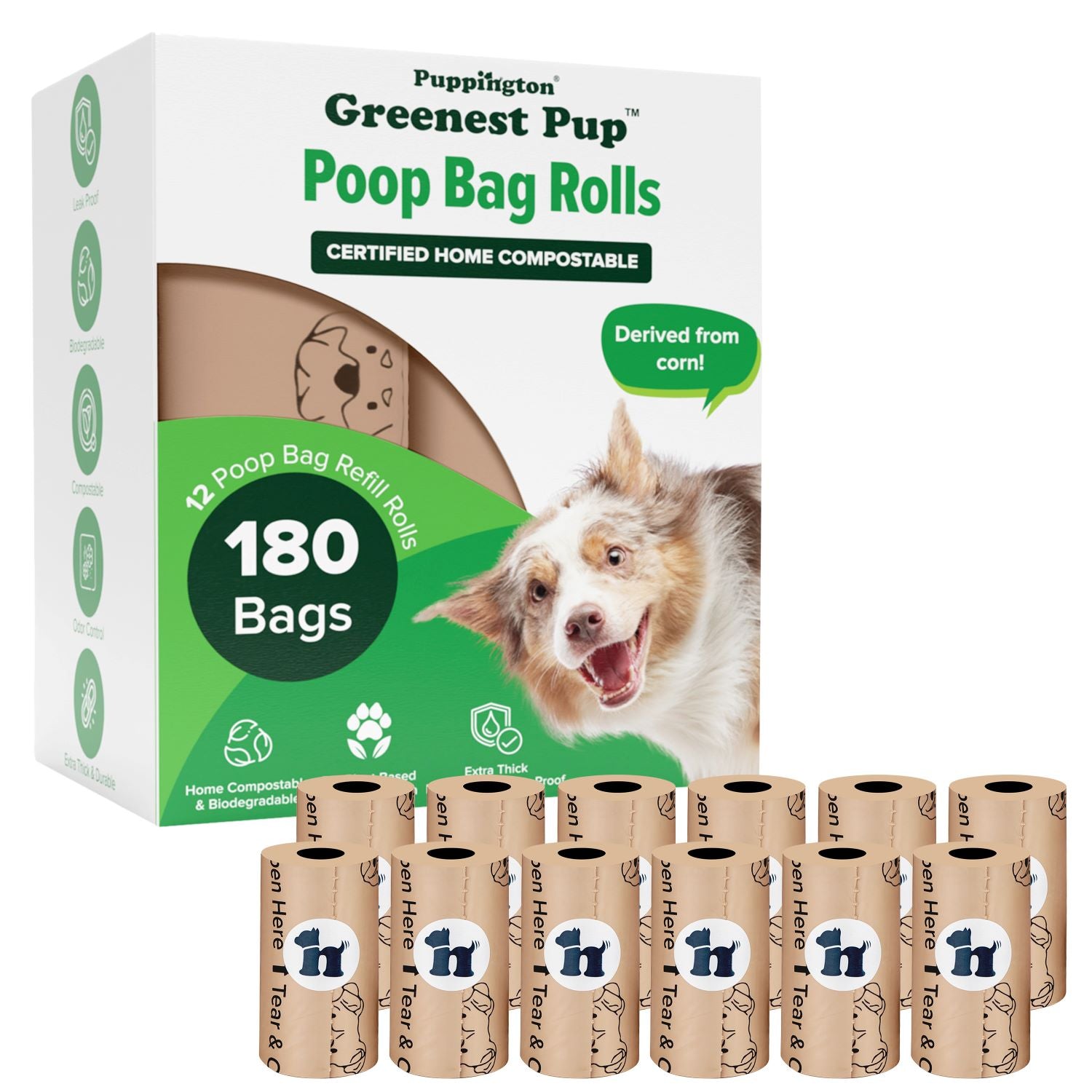 Greenest Pup™ composteerbare hondenpoepzakjes