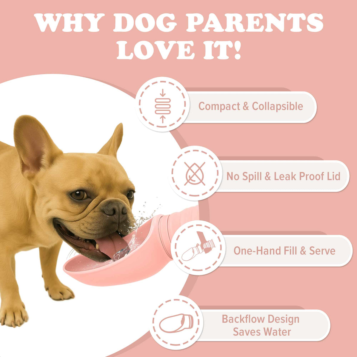 Puppington Faltbare Hundewasserflasche aus Silikon