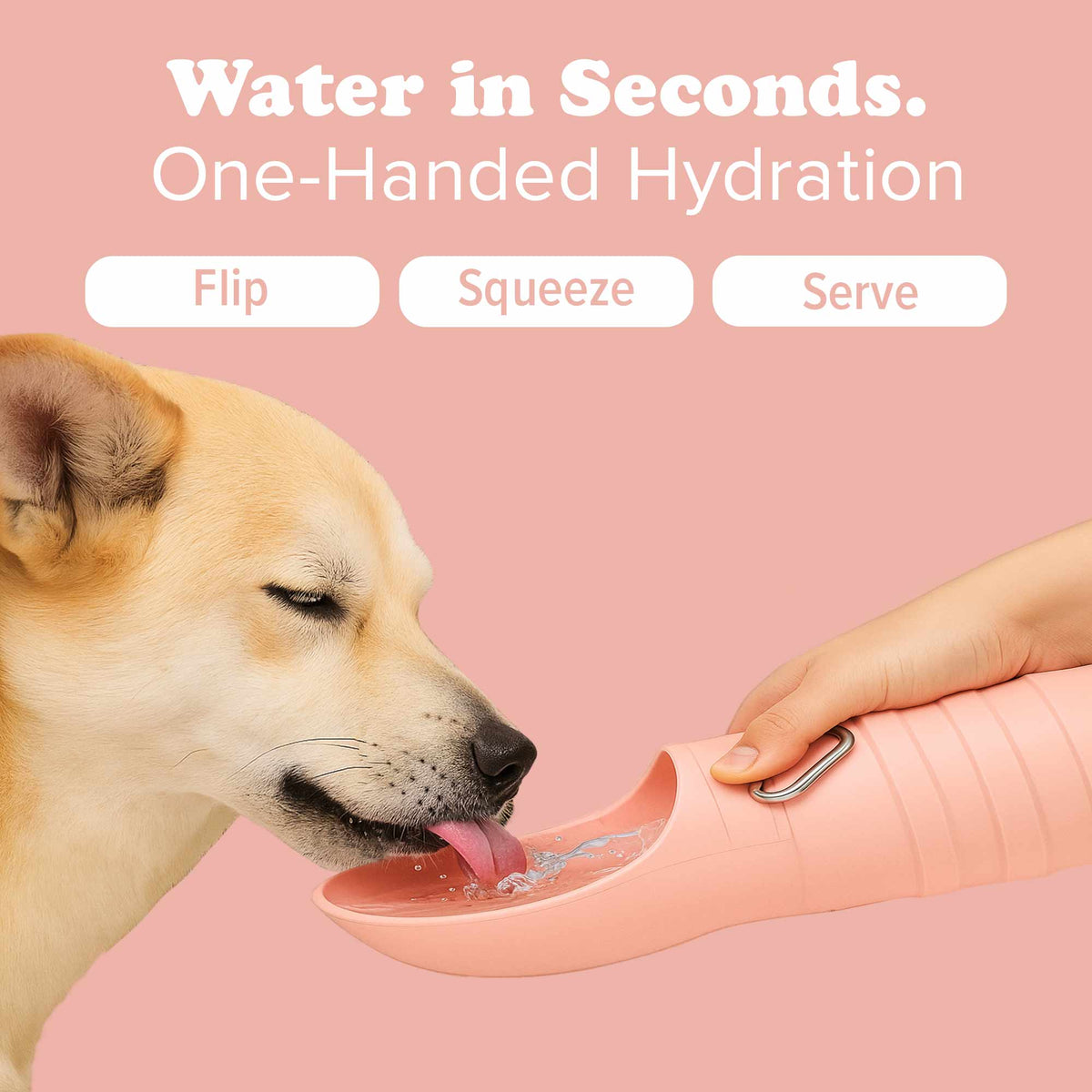 Puppington Faltbare Hundewasserflasche aus Silikon