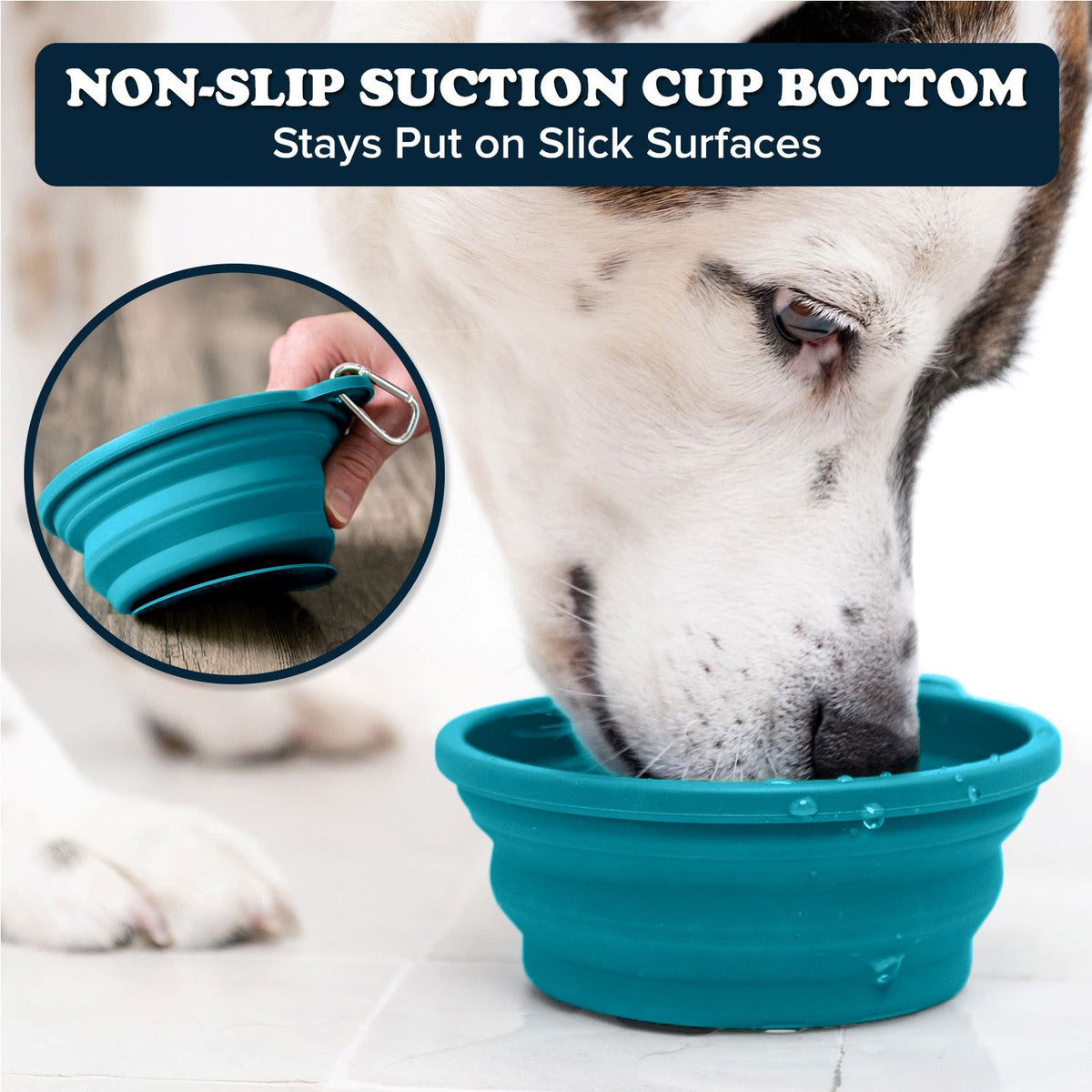 Puppington Slow-Feeding Reisvoerbak voor Honden