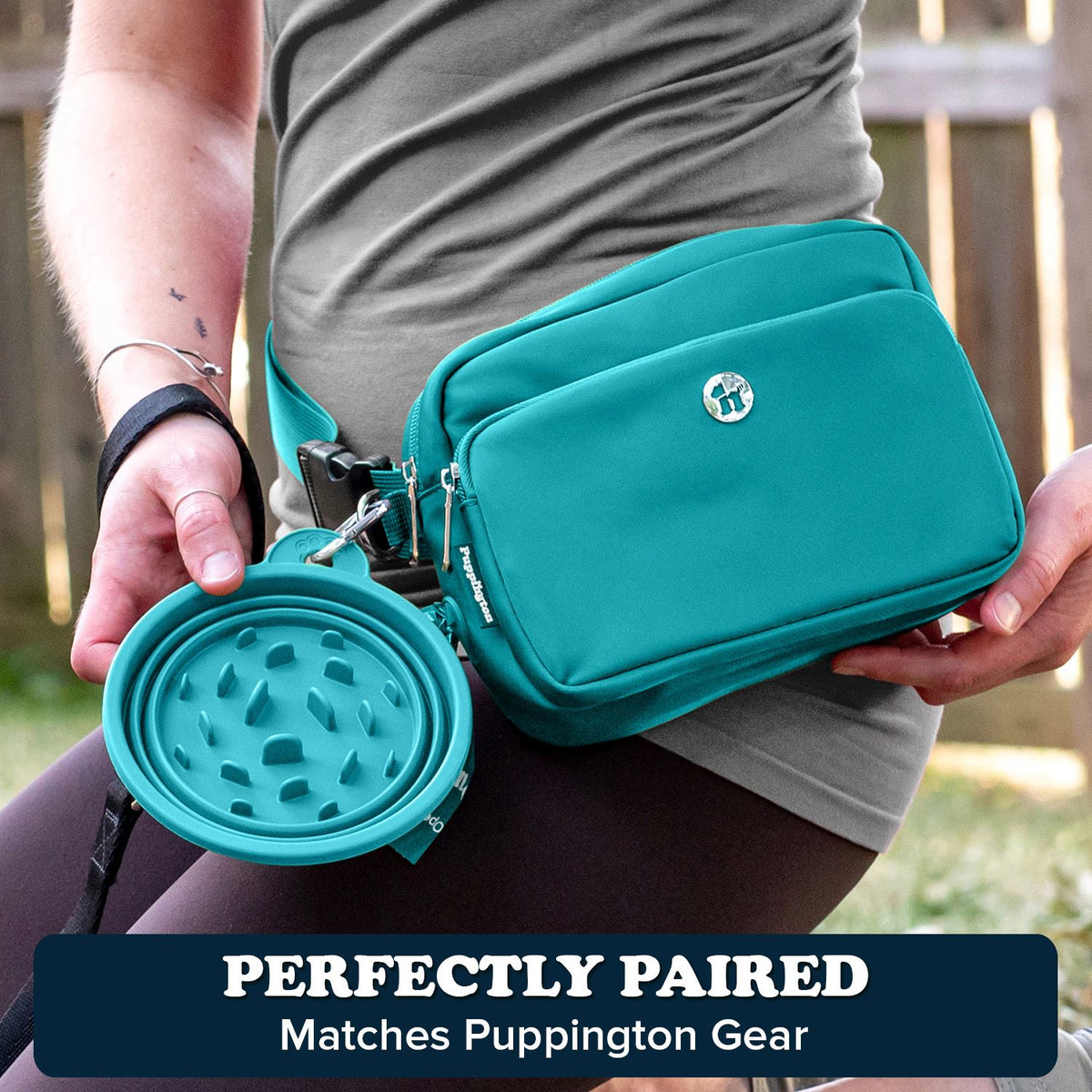 Puppington Slow-Feeding Reisvoerbak voor Honden