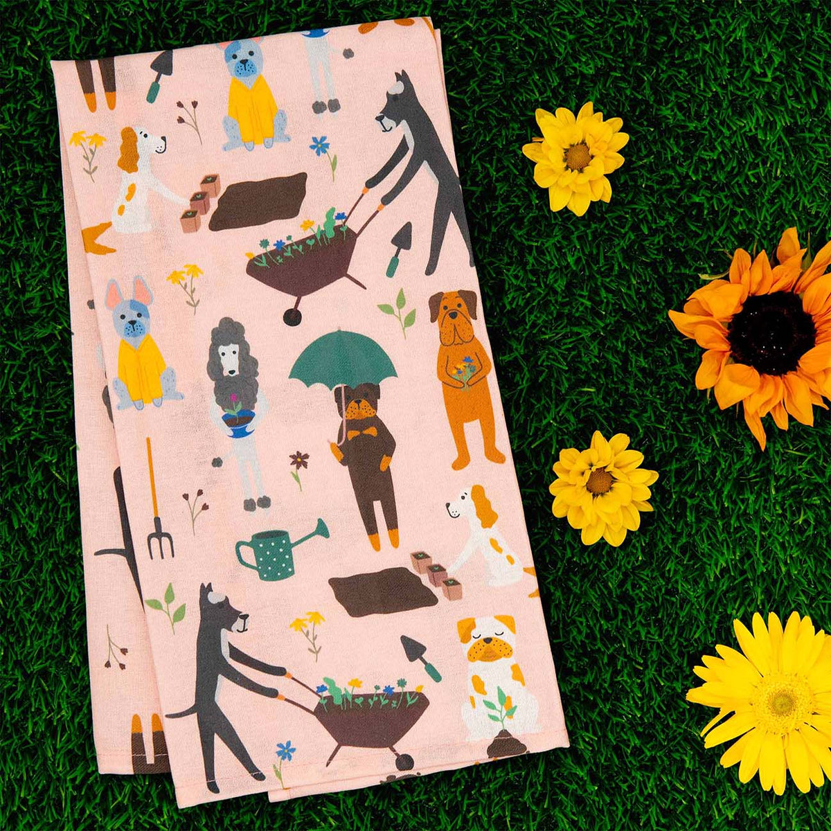 Puppington Kitchen Towels - Spring Pups