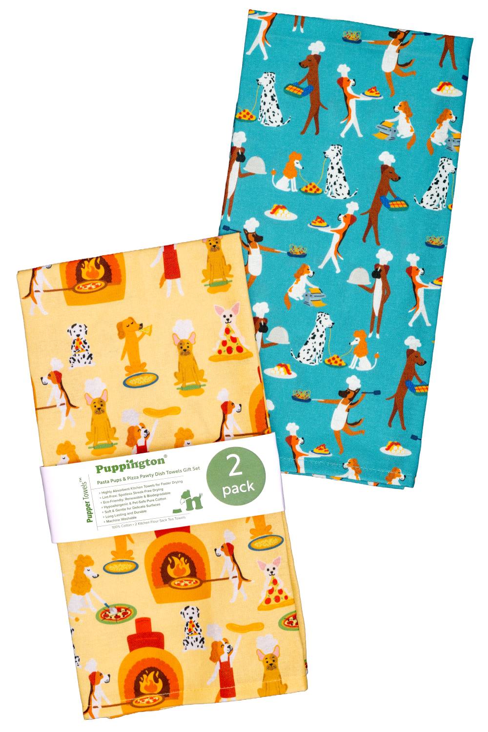 Puppington Keukendoeken - Pasta Pups &amp;amp; Pizza Pawty