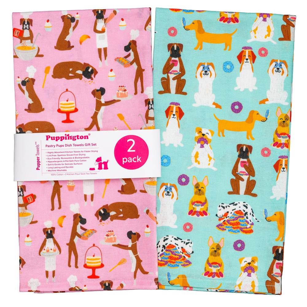 Puppington Kitchen Towels - Pastry Pups