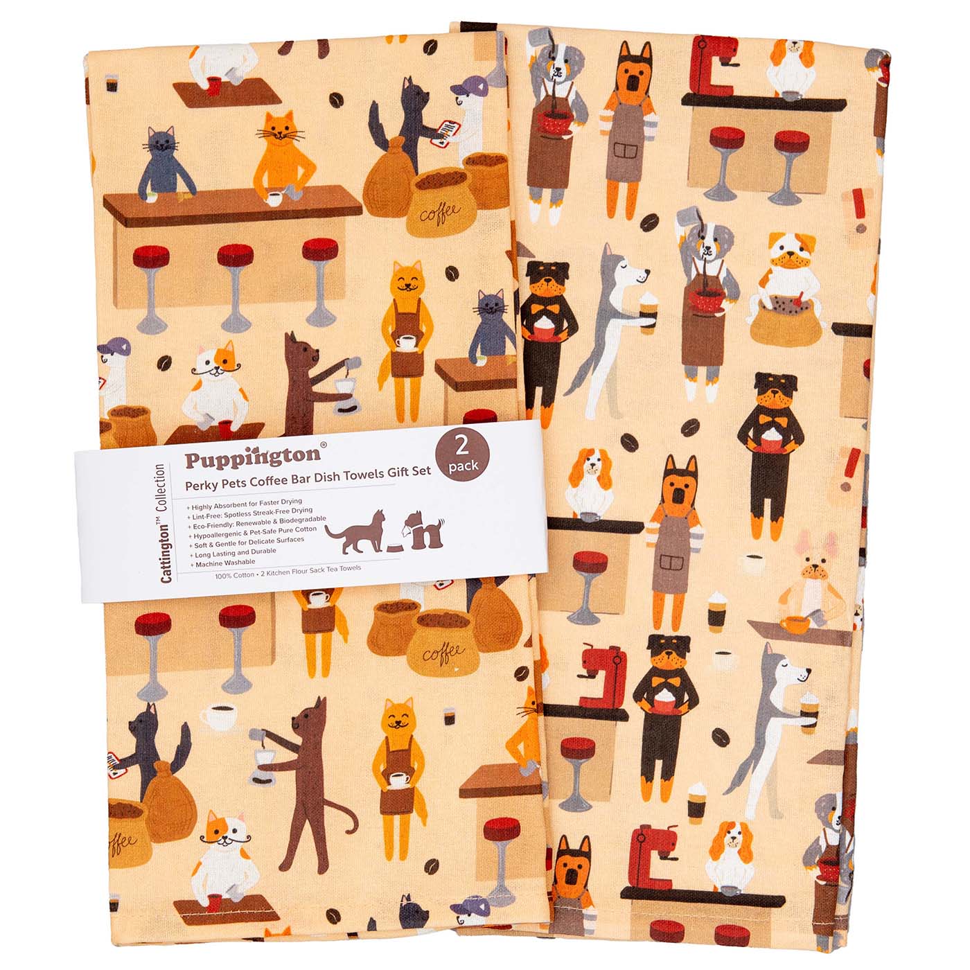 Puppington Kitchen Towels - Perky Pets Coffee Bar