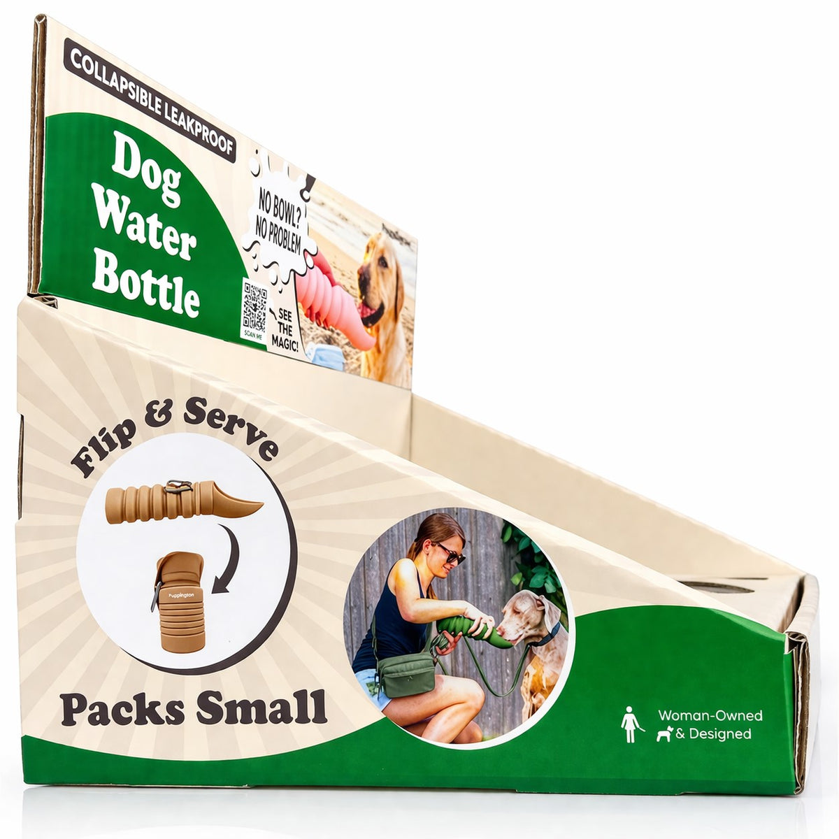 Dog Water Bottle Retail Counter Display for Puppington Retailers