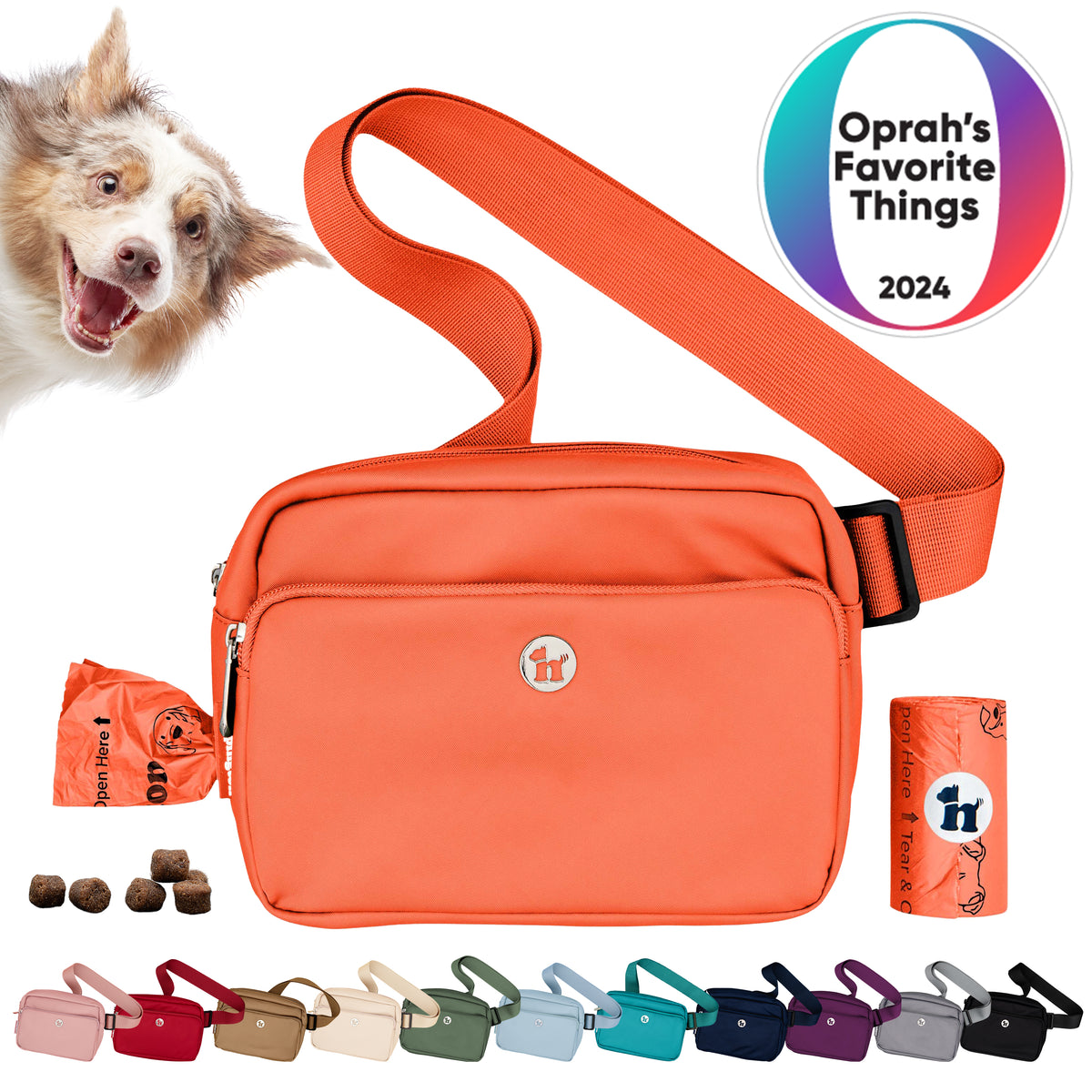 Puppington 3-in-1 Crossbody Dog Treat Pouch with Matching Poop Bags