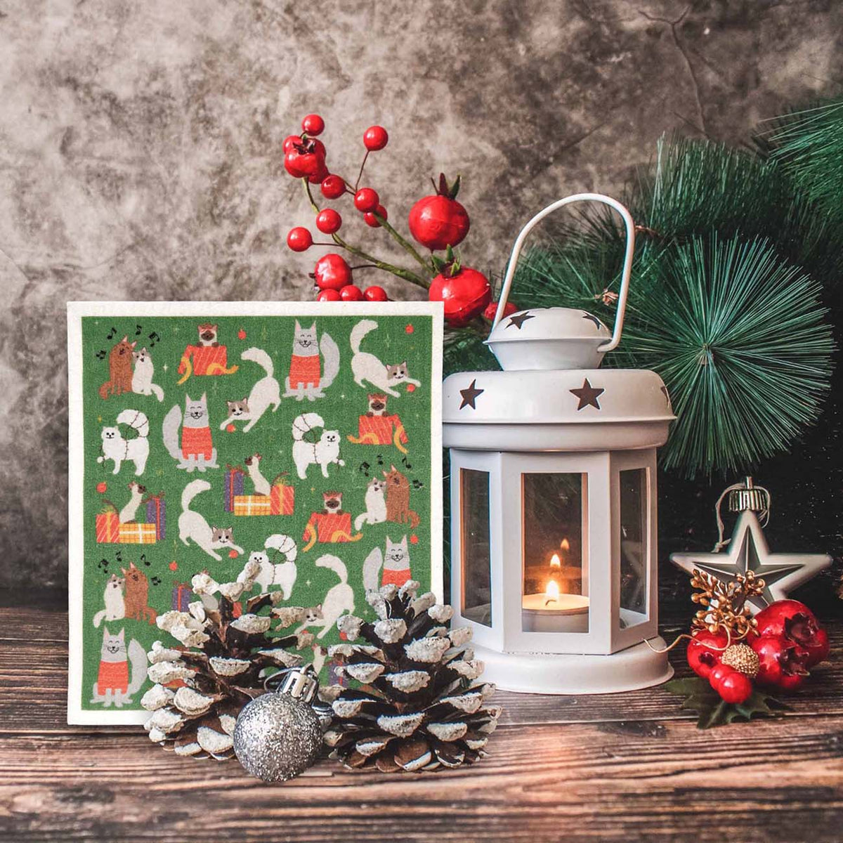 Puppington Pupper Towels Swedish Dishcloths 4-Piece Gift Set for Cat Lovers