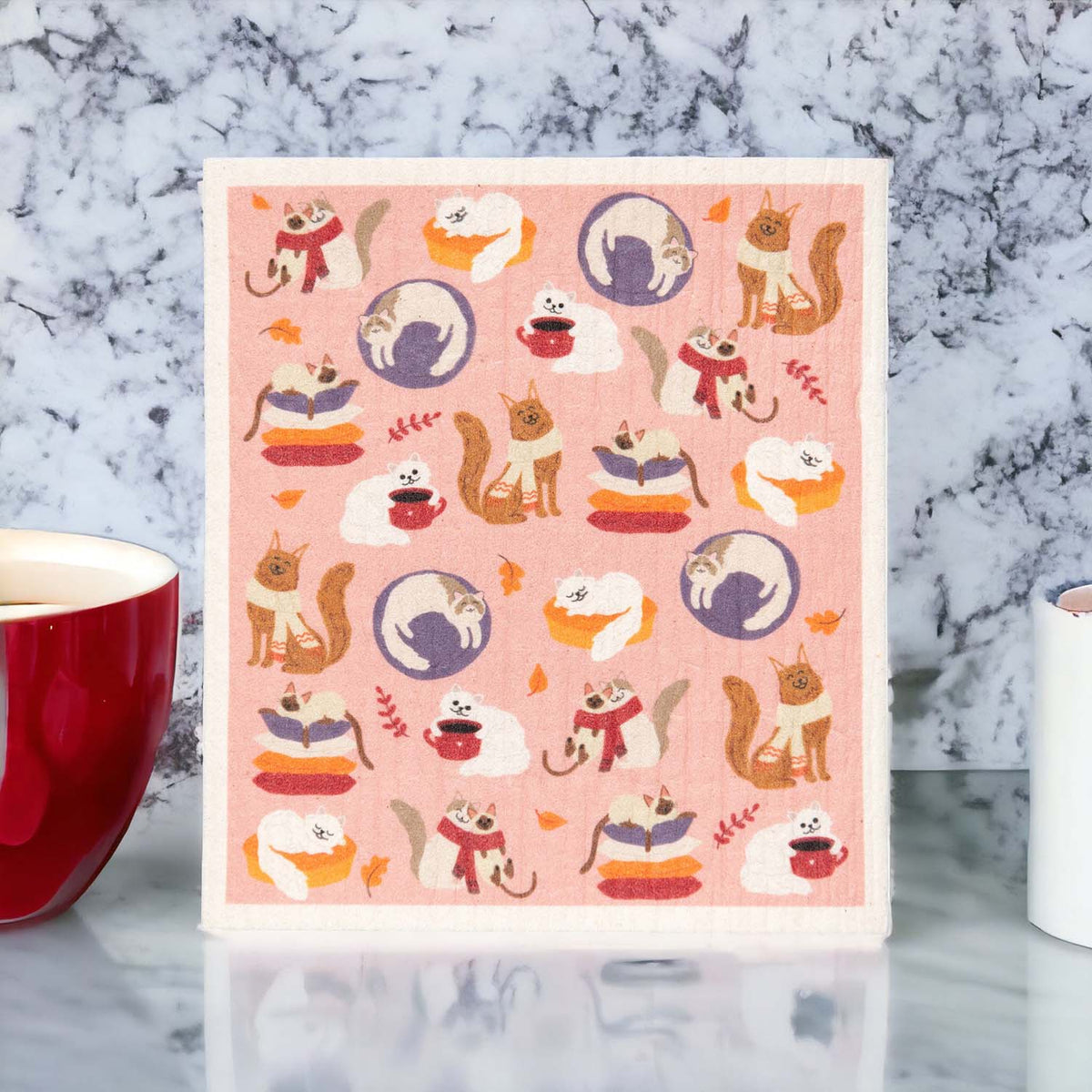 Puppington Pupper Towels Swedish Dishcloths 4-Piece Gift Set for Cat Lovers