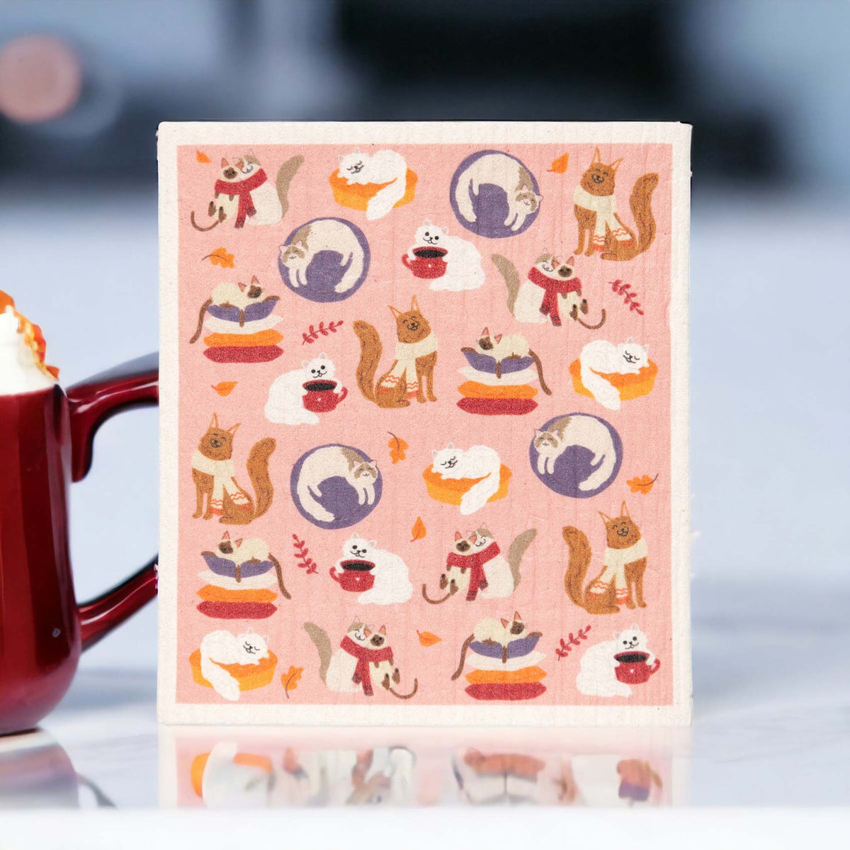 Puppington Pupper Towels Swedish Dishcloths 4-Piece Gift Set for Cat Lovers