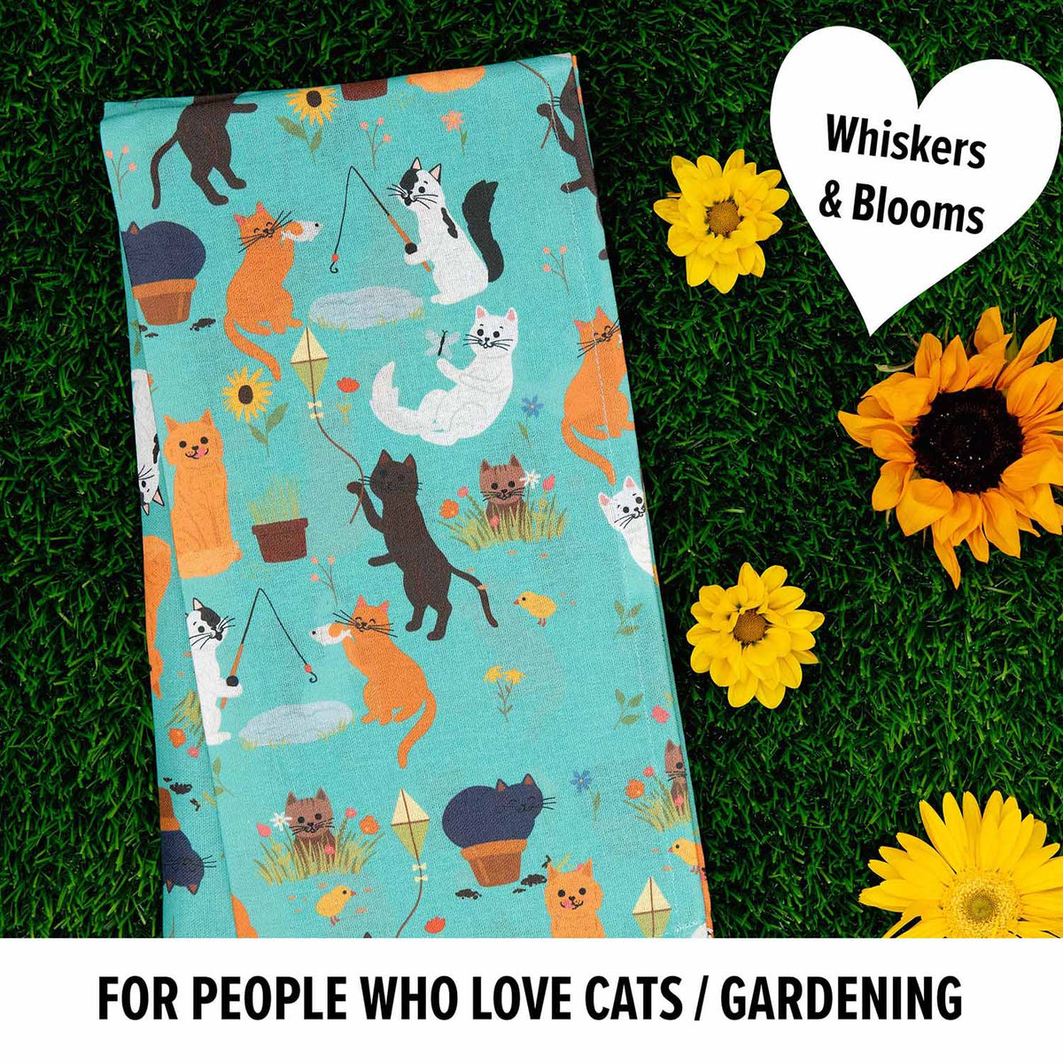 Puppington Kitchen Towels - Spring Kitties (Whiskers &amp; Bloom)