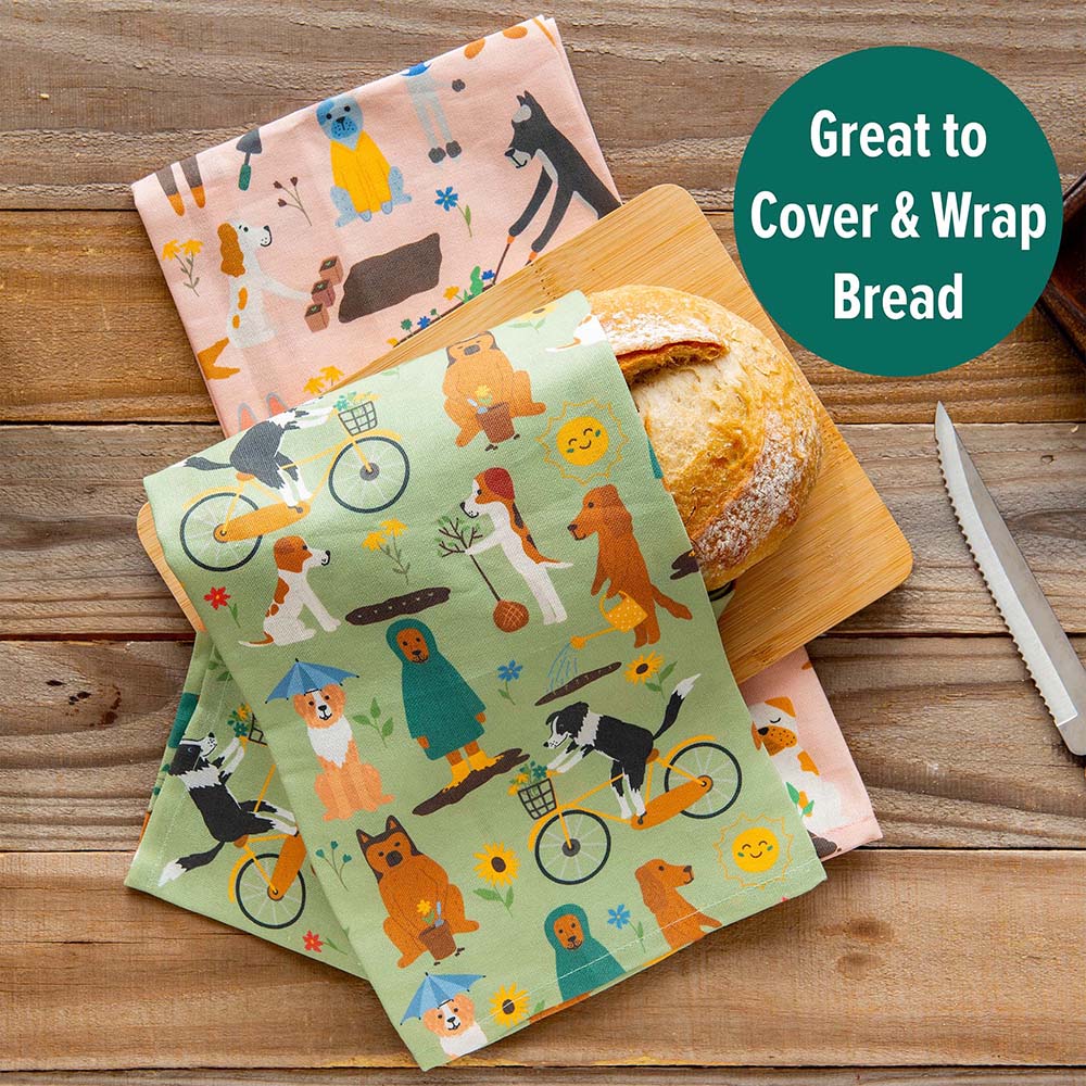Puppington Kitchen Towels - Spring Pups