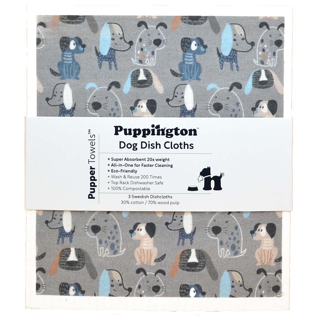 Puppington Pupper Towels™ Dog Swedish Dishcloths 3-Pack