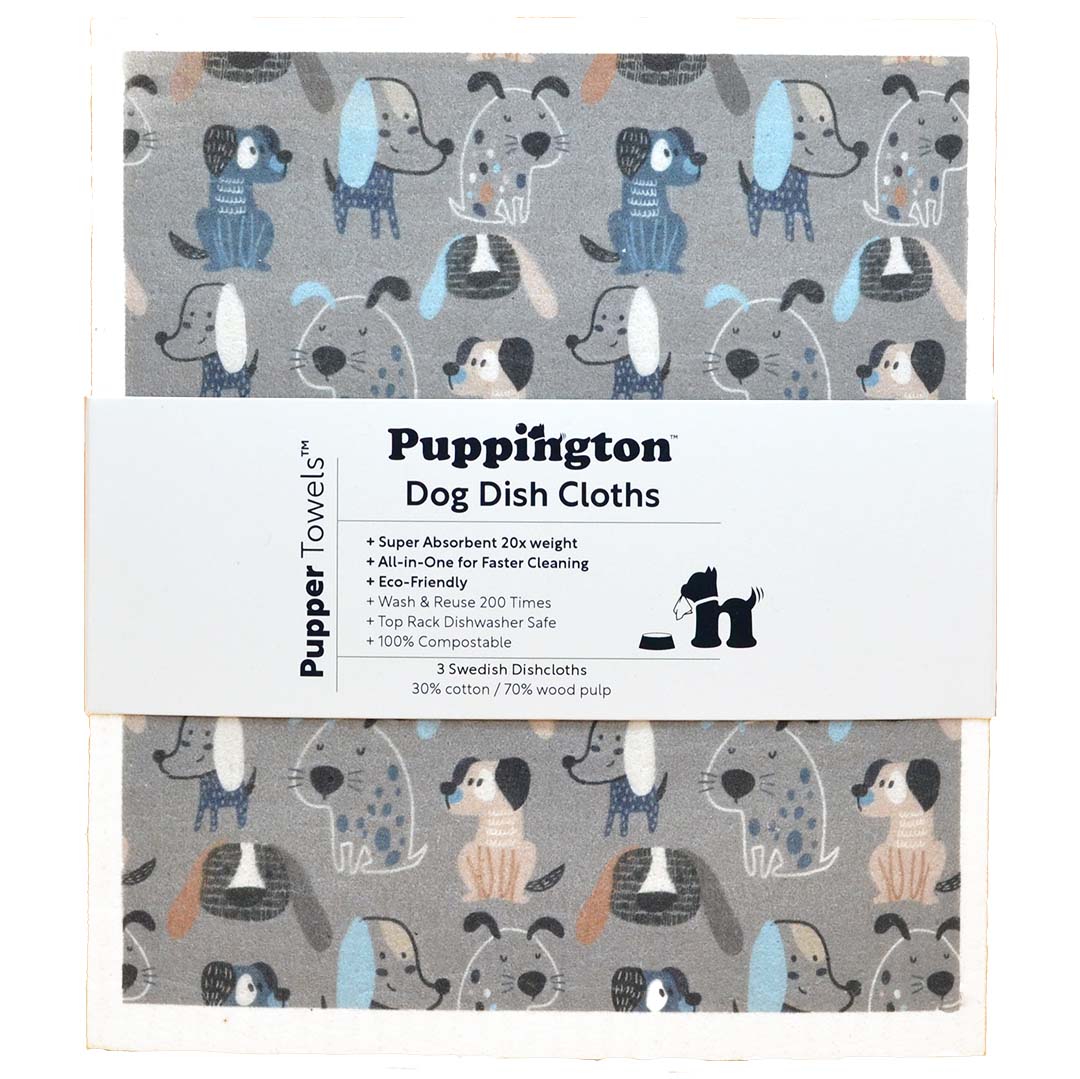 Puppington Dog Kitchen Towels - Thanksgiving Kitchen Towels - Fall Decor Dog Lover Gifts - Dog Thanksgiving Decor Dish Towels - Thanksgiving Tea